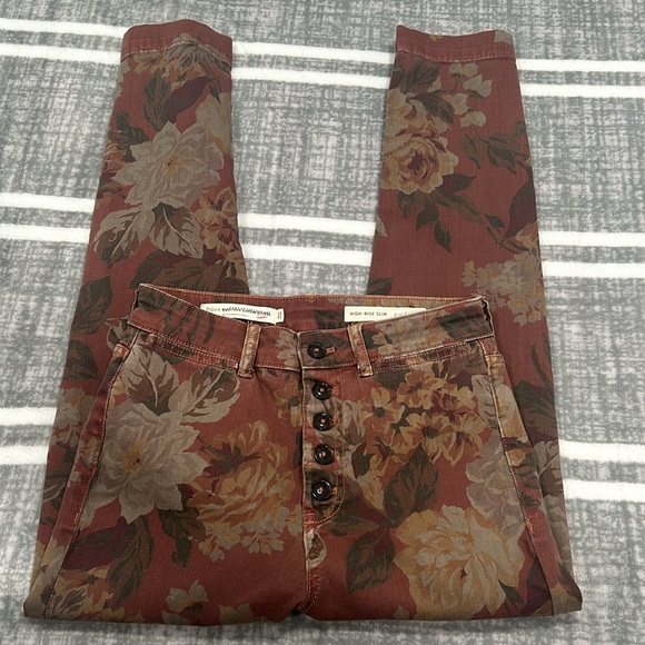 Anthropologie Pilcro & The Letterpress Floral Jeans Button Front High Rise - Picture 5 of 11